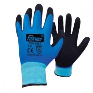 Guante neopreno-caucho negro flocado T.10